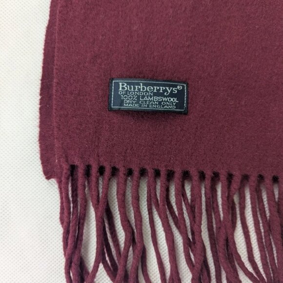 BURBERRY London Knit 100% LambsWool Neck Warmer Maroon SCARF - Picture 2 of 7